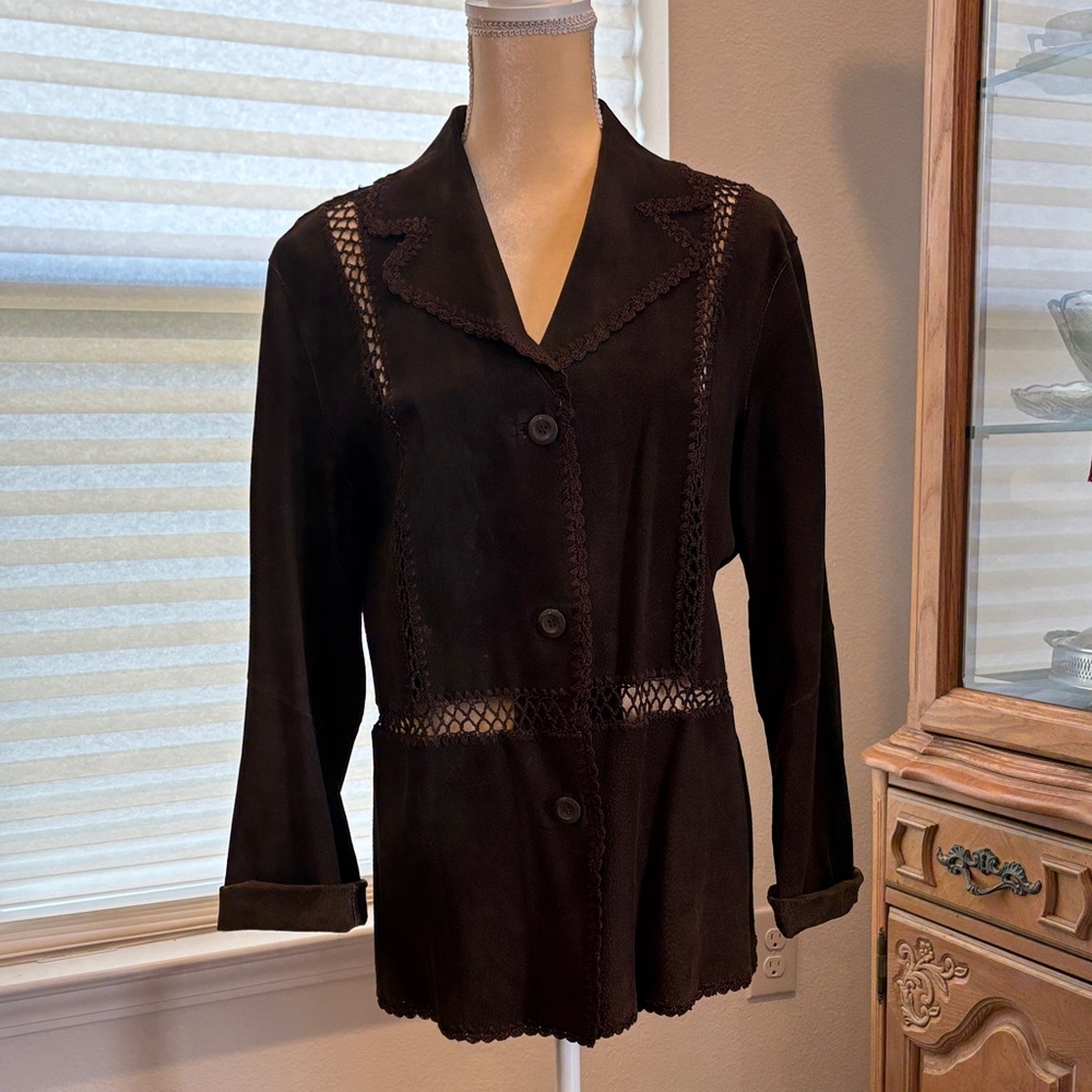 Brown Suede Jacket, Very Unique, Women's Size M